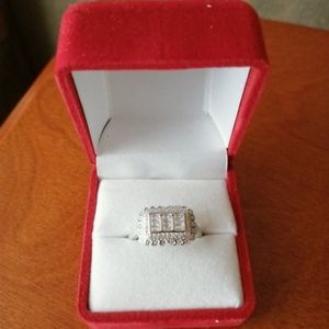 Sterling silver rhodium plated CZ